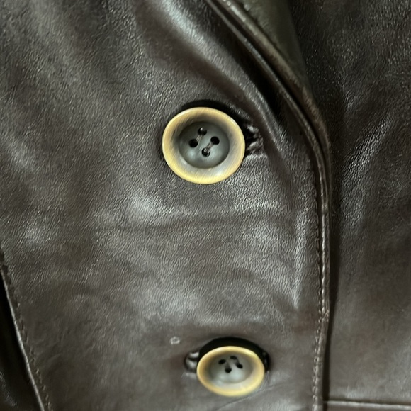 Jones New York brown leather jacket - Picture 4 of 9